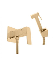 Miscelatore bidet, wc da incasso LOIRA ottone cromo oro con doccetta