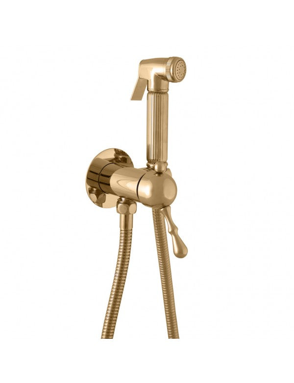 Miscelatore bidet, WC da incasso LABE con doccetta in ottone dorato