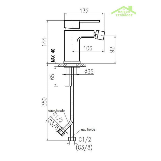 ZAMBEZE miscelatore bidet in ottone cromato senza sifone