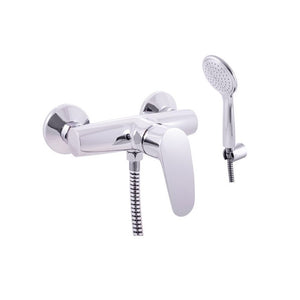 AMUR miscelatore doccia con doccetta di supporto fisso in ottone cromato