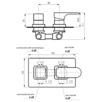 YUKON miscelatore doccia incasso con deviatore in ottone cromato