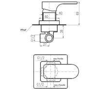 YUKON miscelatore doccia incasso in ottone cromato