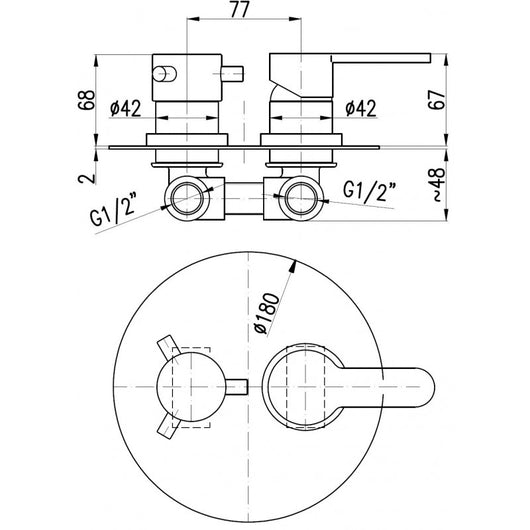 ZAMBEZE miscelatore doccia incasso con interruttore in cromo