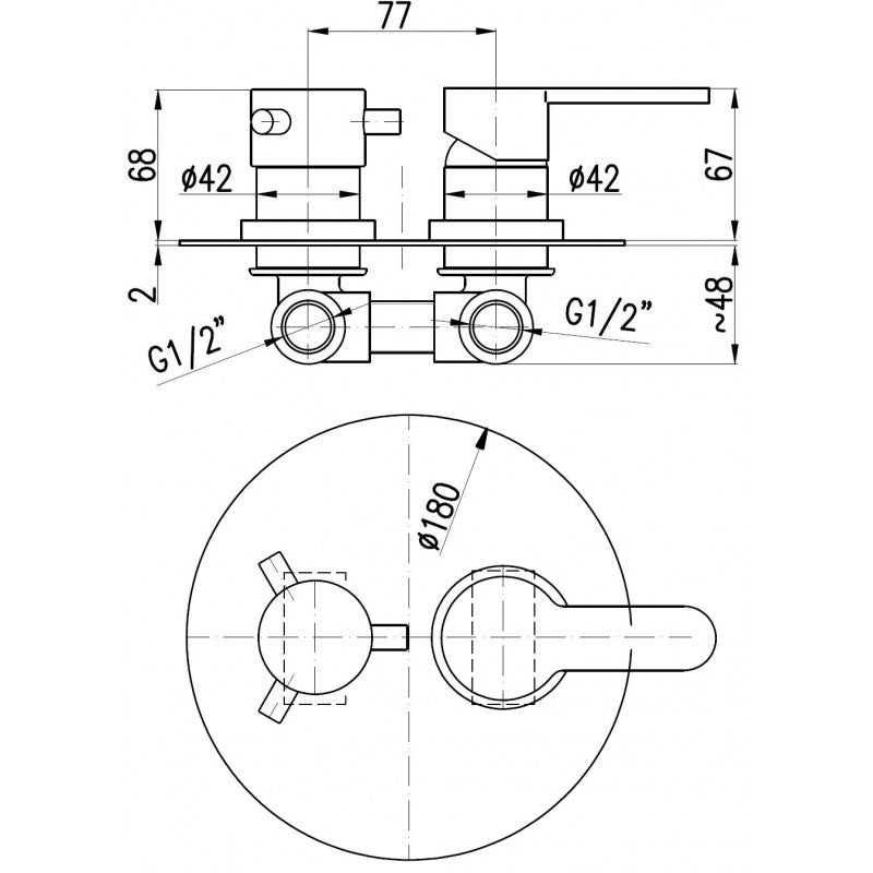 ZAMBEZE miscelatore doccia incasso con interruttore in cromo