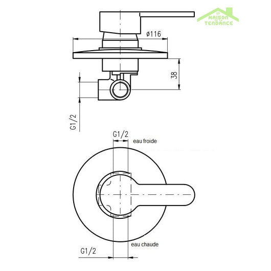 ZAMBEZE miscelatore doccia incasso in ottone cromato