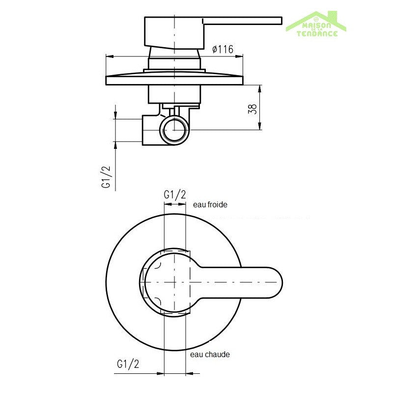 ZAMBEZE miscelatore doccia incasso in ottone cromato