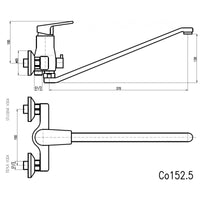 Miscelatore doccia COLORADO in ottone cromato con bocca lunga
