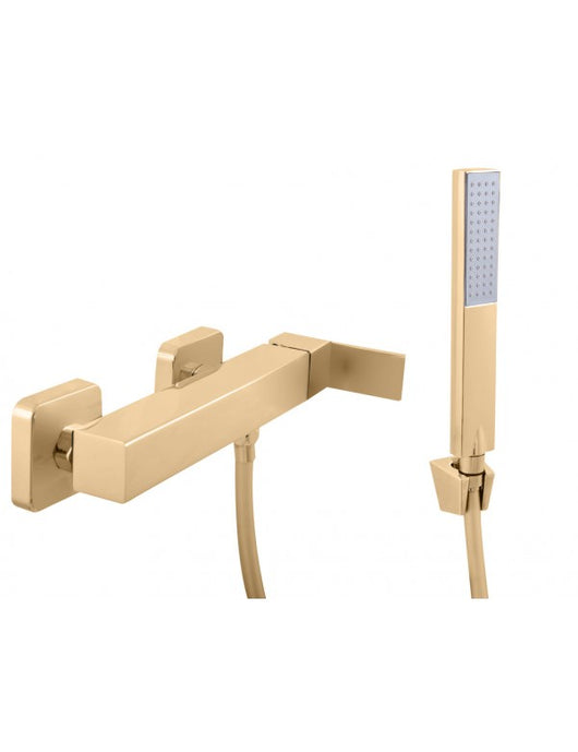Miscelatore doccia a parete LOIRA in ottone dorato con doccetta