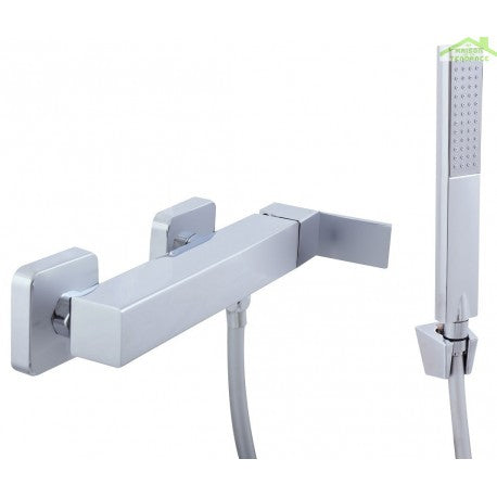 Miscelatore doccia a parete LOIRA in ottone cromato con doccetta