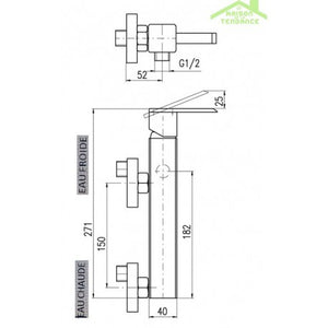 Miscelatore doccia a parete LOIRA in ottone cromato con doccetta