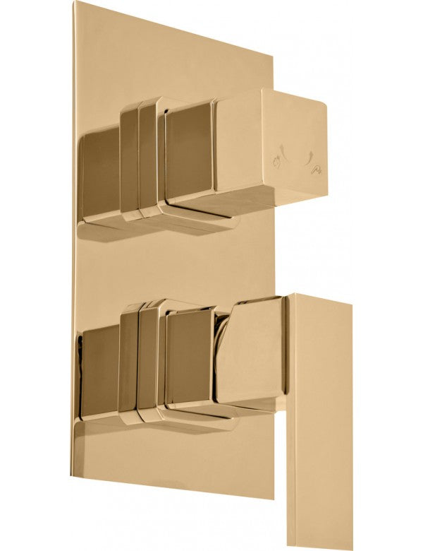 LOIRA Miscelatore doccia incasso con spegnimento automatico in ottone placcato oro