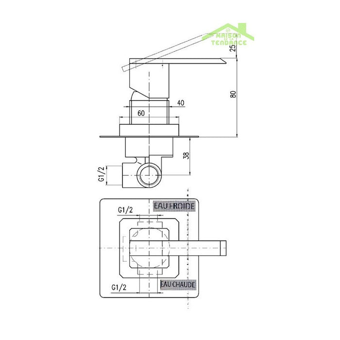 Miscelatore doccia incasso LOIRA in cromo