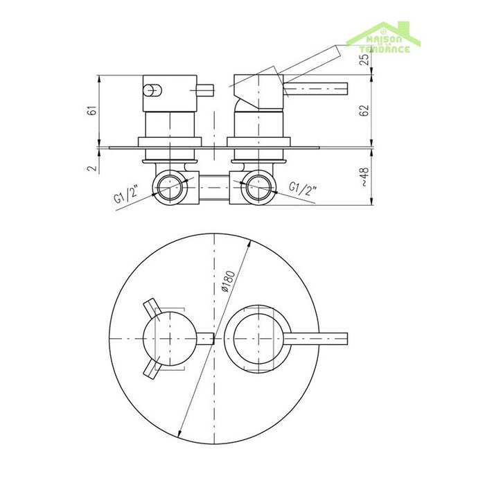 SEINA miscelatore doccia incasso con spegnimento automatico ottone cromato