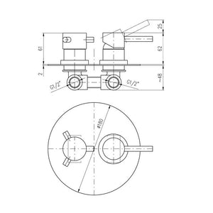 SEINA miscelatore doccia incasso con spegnimento automatico in ottone