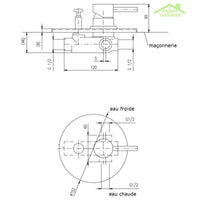 SEINA miscelatore doccia a parete in ottone cromato con interruttore