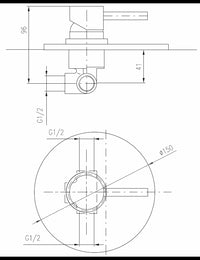 SEINA miscelatore doccia incasso in ottone dorato ⌀ 15 cm