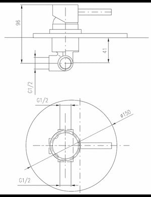 SEINA miscelatore doccia incasso in ottone dorato ⌀ 15 cm