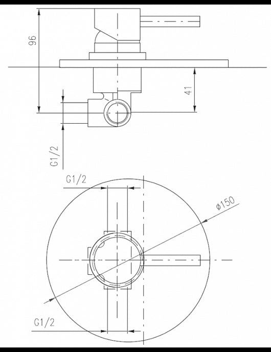 SEINA miscelatore doccia incasso in ottone cromato ⌀ 15 cm