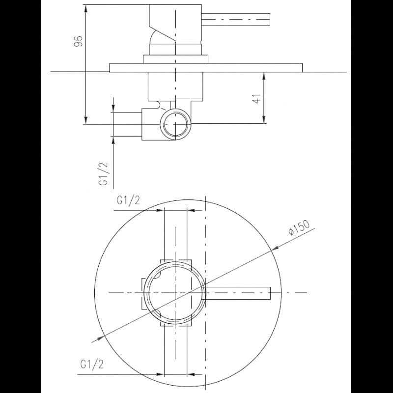 SEINA miscelatore doccia incasso in ottone ⌀ 15 cm
