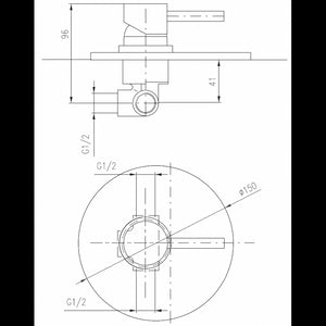 SEINA miscelatore doccia incasso in ottone ⌀ 15 cm