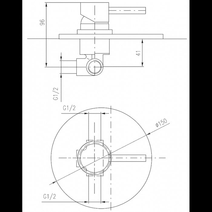 SEINA miscelatore doccia incasso in ottone ⌀ 15 cm
