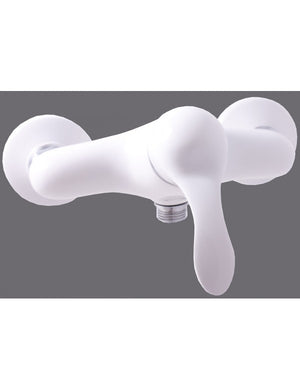 LABE miscelatore doccia a parete in ottone cromato bianco lucido