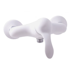 LABE miscelatore doccia a parete in ottone cromato bianco lucido