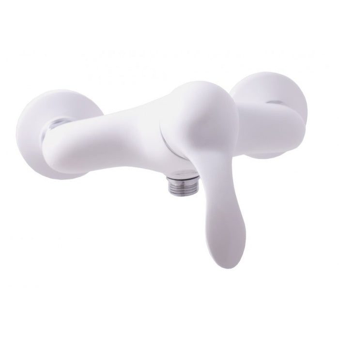 LABE miscelatore doccia a parete in ottone cromato bianco lucido