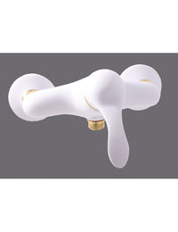 LABE miscelatore doccia a parete in ottone bianco dorato lucido