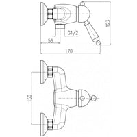 Miscelatore doccia a parete LABE in ottone