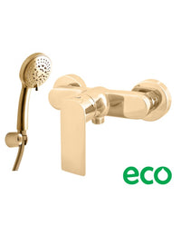 Miscelatore doccia a parete NIL in ottone dorato con doccetta