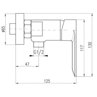 Miscelatore doccia NIL in ottone cromato con doccetta