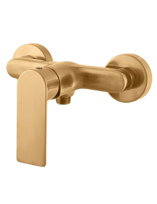 Miscelatore doccia a parete NIL in ottone placcato oro spazzolato