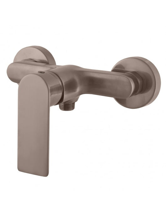 Miscelatore doccia a parete NIL in ottone grigio metallo spazzolato