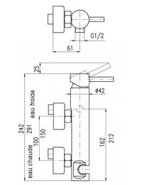 SEINA miscelatore doccia a parete in ottone nero