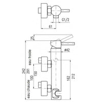 SEINA miscelatore doccia a parete in ottone