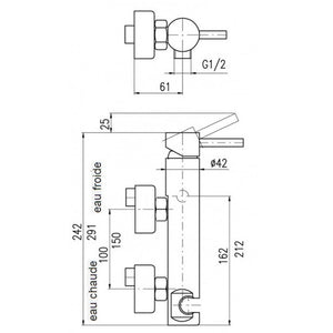 SEINA miscelatore doccia a parete in ottone