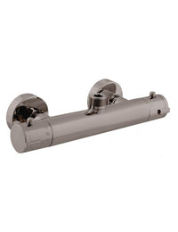 Miscelatore termostatico a parete per doccia in ottone grigio metallo spazzolato - uscita alta