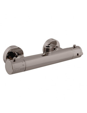 Miscelatore termostatico a parete per doccia in ottone grigio metallo spazzolato - uscita alta