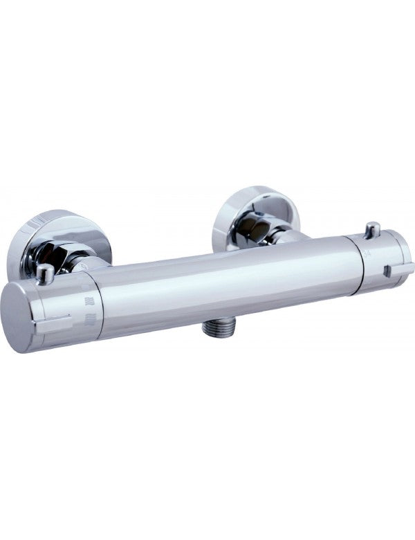 Miscelatore termostatico per doccia a parete cromato in ottone, scarico doccia basso