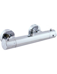 Miscelatore termostatico a parete per doccia in ottone cromato - uscita alta