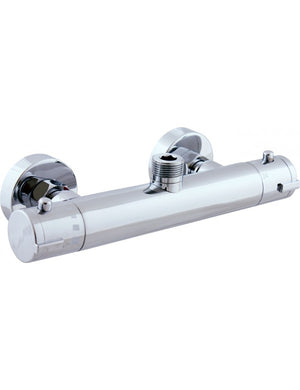 Miscelatore termostatico a parete per doccia in ottone cromato - uscita alta