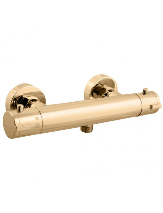 Miscelatore doccia a parete bocchettone basso in ottone dorato