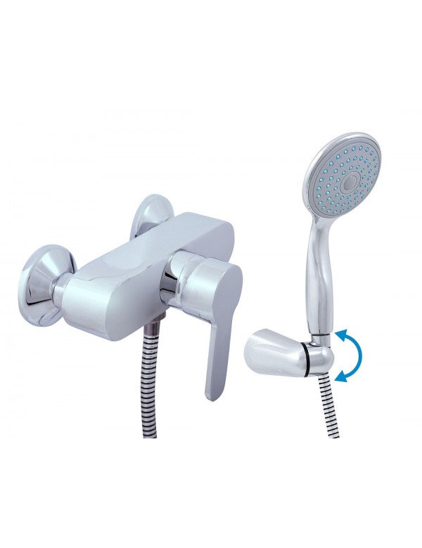 ZAMBEZE miscelatore doccia a parete con doccetta in cromo