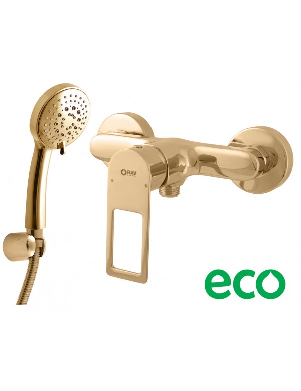 Miscelatore doccia NIL in ottone dorato con doccetta