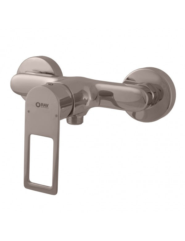 Miscelatore doccia NIL in ottone grigio metallo lucido