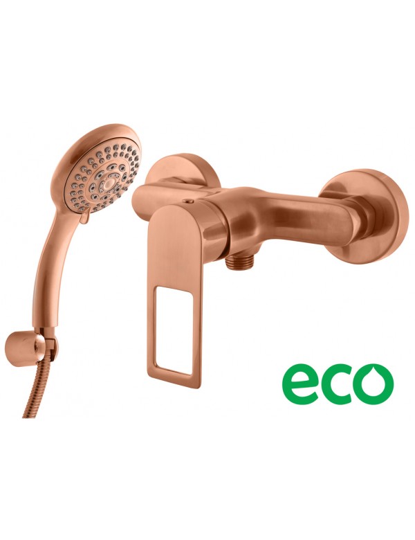 Miscelatore doccia NIL in ottone oro rosa spazzolato con doccetta