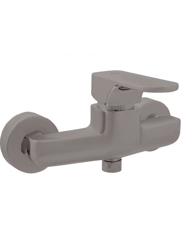 YUKON miscelatore doccia senza doccetta in ottone grigio metallo spazzolato