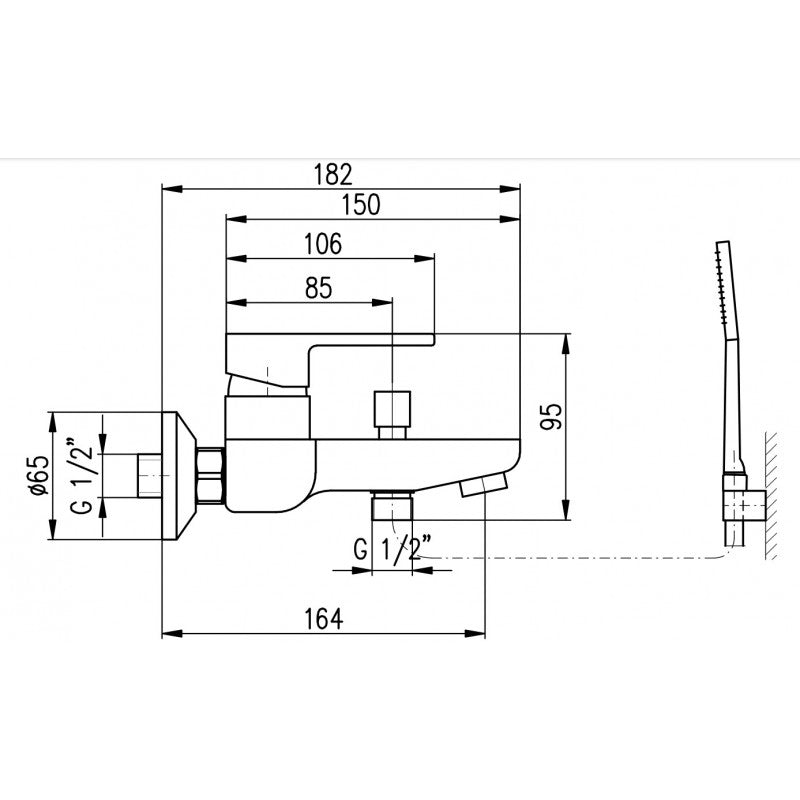 VLTAVA miscelatore doccia in ottone nero oro