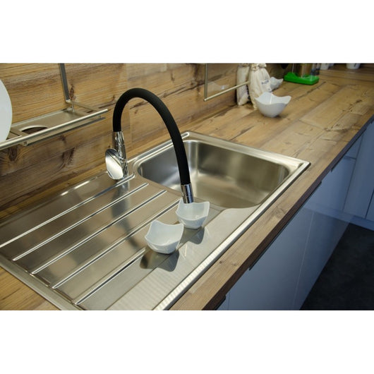 Miscelatore lavello in memory foam con aeratore AMUR in ottone cromato nero